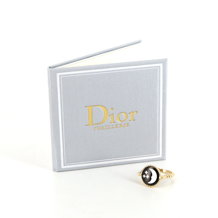Reversible Dior Rose Céleste ring in yellow gold,  mother of pearl and onyx - Detail D3
