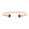 Open Piaget Possession bangle in pink gold,  diamonds and cornelian - 00pp thumbnail