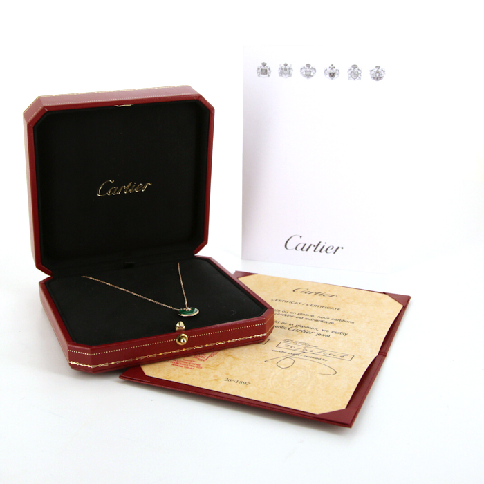 Collier Cartier Amulette modèle XS en or rose,  malachite et diamant - Detail D2