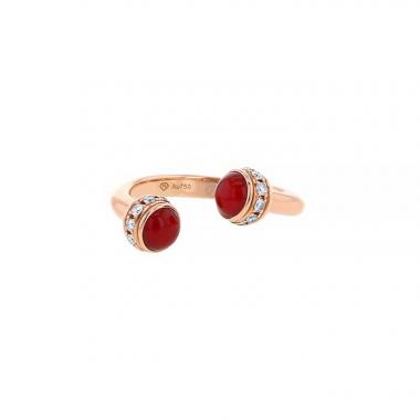 Piaget Possession ring in pink gold,  diamonds and cornelian