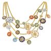 Reversible Dior Rose des vents necklace in yellow gold,  white gold and colored stones - 00pp thumbnail