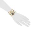 Bracelet manchette Dior Rose Des Vents réversible en or jaune, or blanc, diamants et pierres de couleurs - Detail D3 thumbnail