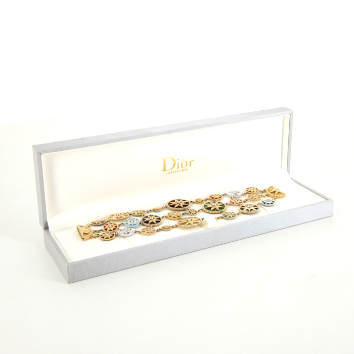 Bracciale Dior Rose des vents in oro giallo,  oro bianco e pietre colorate - Detail D4