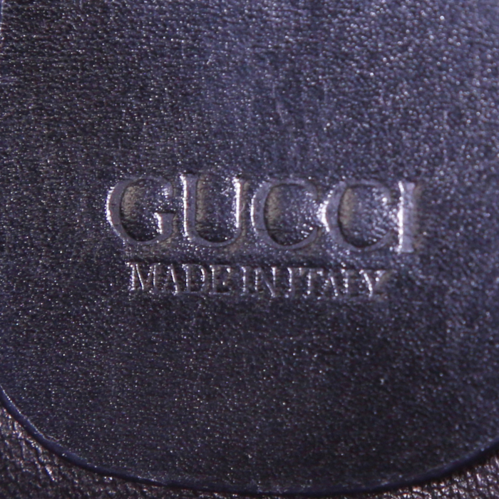 Sac à main Gucci Bamboo en lézard noir et bambou - Detail D3