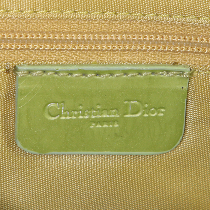 Dior Saddle handbag in green glittering leather - Detail D3