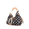 Louis Vuitton handbag in navy blue, white and brown monogram canvas and natural leather - 00pp thumbnail
