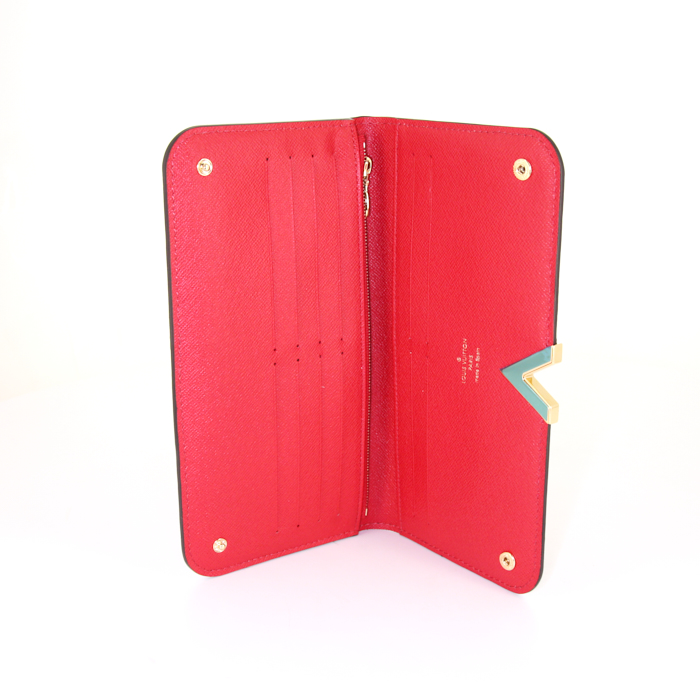 Louis Vuitton Kimono wallet in brown monogram canvas and red leather - Detail D2