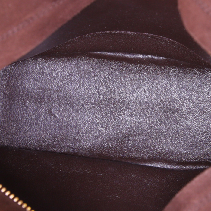Bolso bandolera Chanel Vintage en ante marrón - Detail D2