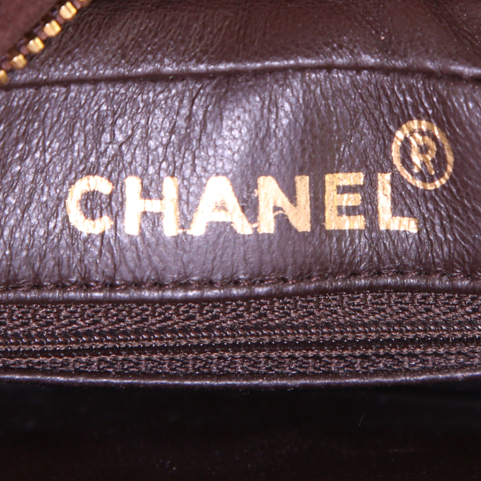 Borsa a tracolla Chanel Vintage in camoscio marrone - Detail D3