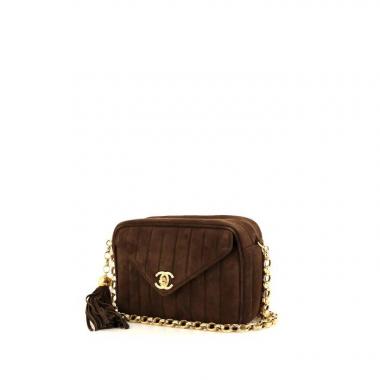 Sac bandoulière Chanel Vintage en daim marron