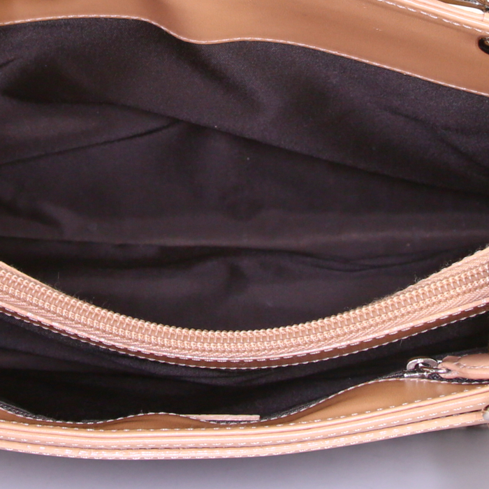 Dior Jeans Pocket shopping bag in brown monogram canvas Oblique and beige leather - Detail D2