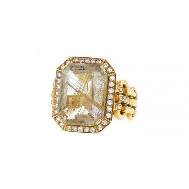 Chanel My Chain ring in yellow gold,  quartz and diamonds