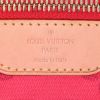 Shopping bag Louis Vuitton in tela rossa e rosa a righe e pelle naturale - Detail D3 thumbnail