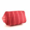 Shopping bag Louis Vuitton in tela rossa e rosa a righe e pelle naturale - Detail D4 thumbnail
