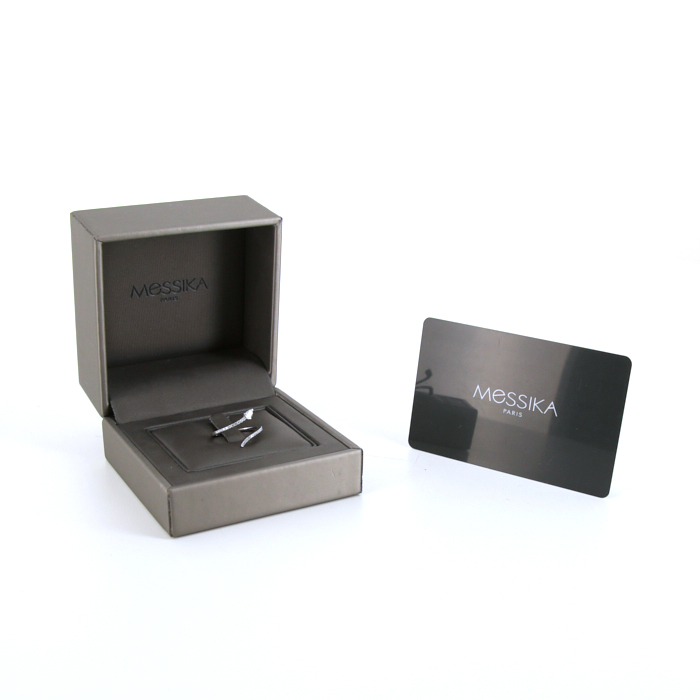 Sortija semiarticulada Messika Snake S en oro blanco y diamantes - Detail D2