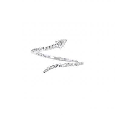 Bague semi-articulée Messika Snake S en or blanc et diamants