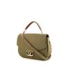 Chanel shoulder bag in khaki quilted leather - 00pp thumbnail