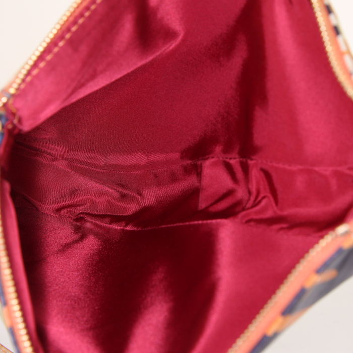 Dior Saddle handbag in orange and beige leather - Detail D2