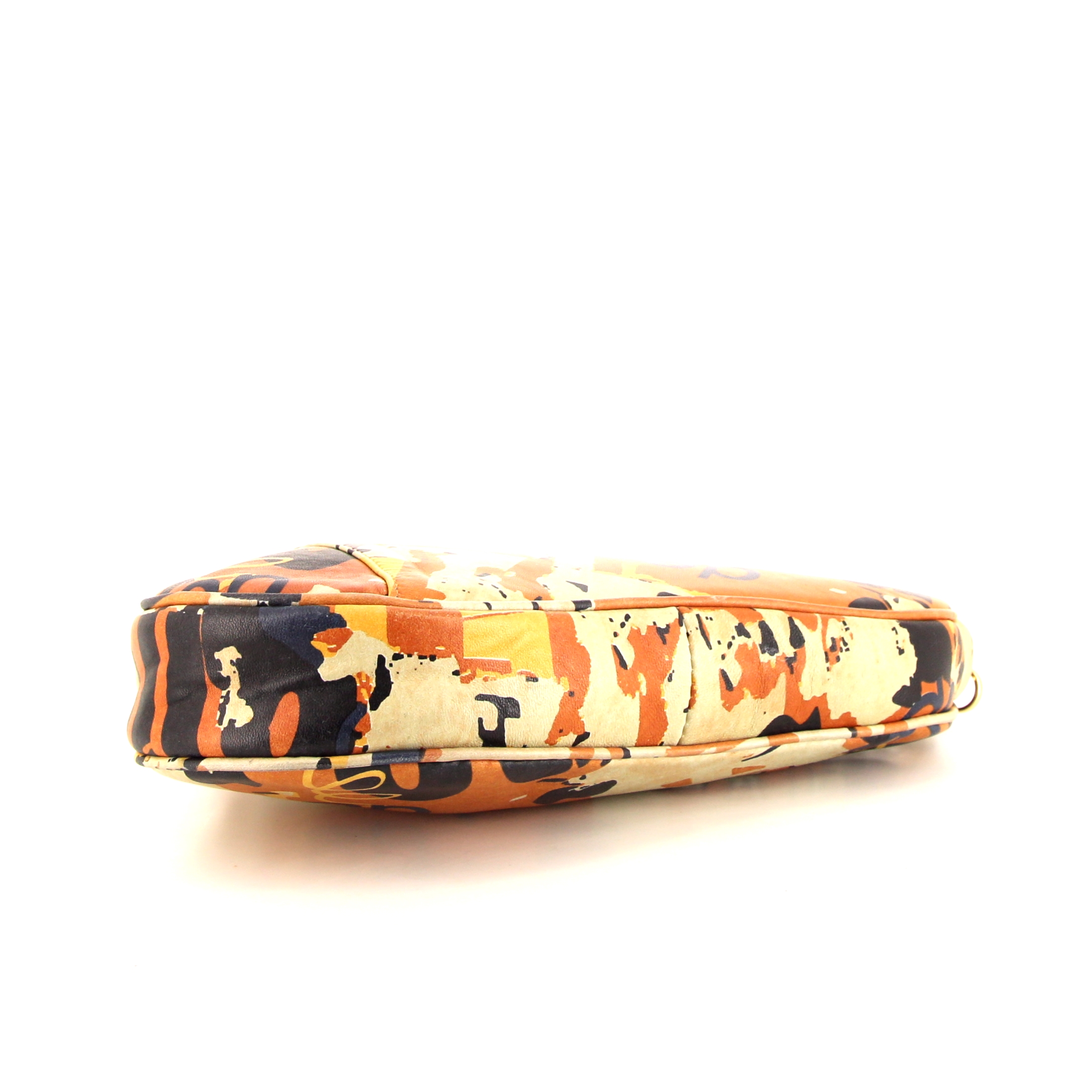 Sac à main Dior Saddle en cuir orange et beige - Detail D4