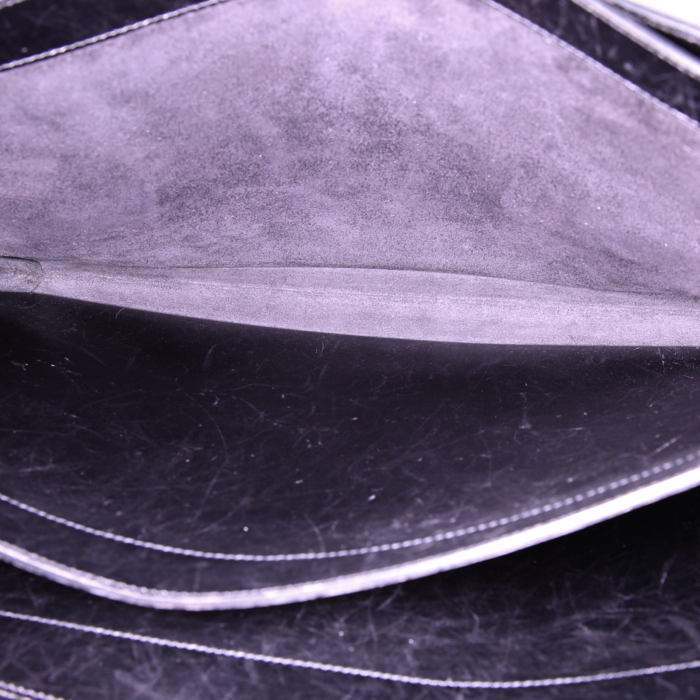 Borsa portadocumenti Hermès Sac à dépêches in pelle box nera - Detail D3