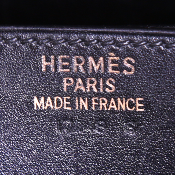 Hermès Sac à dépêches briefcase in black box leather - Detail D4
