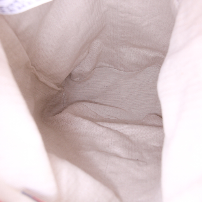 Sac de week end Hermès Matelot en toile chevrons beige - Detail D2