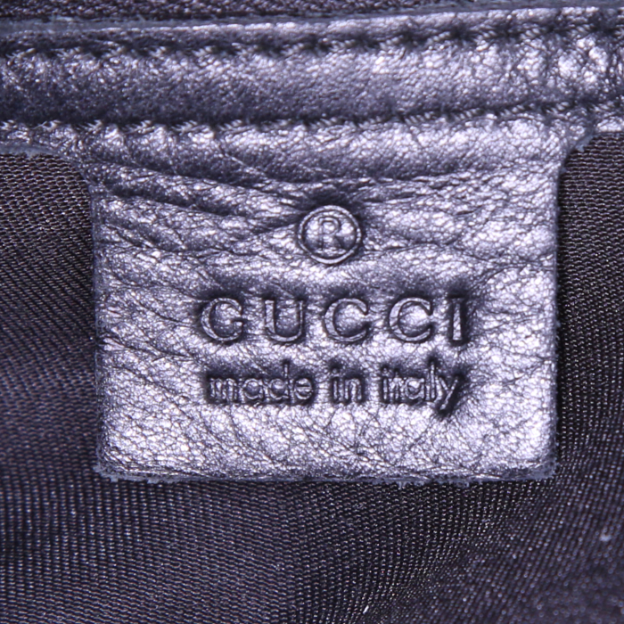 Bolso Cabás Gucci Bamboo Indy Hobo en cuero negro y bambú - Detail D4