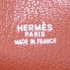Hermes Plume handbag in brown Barenia leather and beige canvas - Detail D3 thumbnail