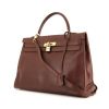 Hermes Kelly 35 cm handbag in chocolate brown Courchevel leather - 00pp thumbnail