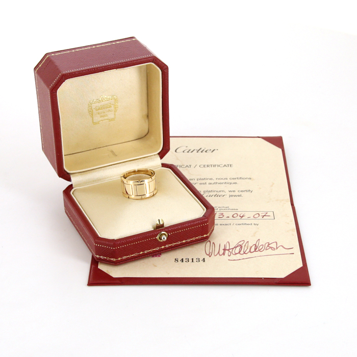 Anello Cartier Tank modello grande in oro giallo - Detail D2