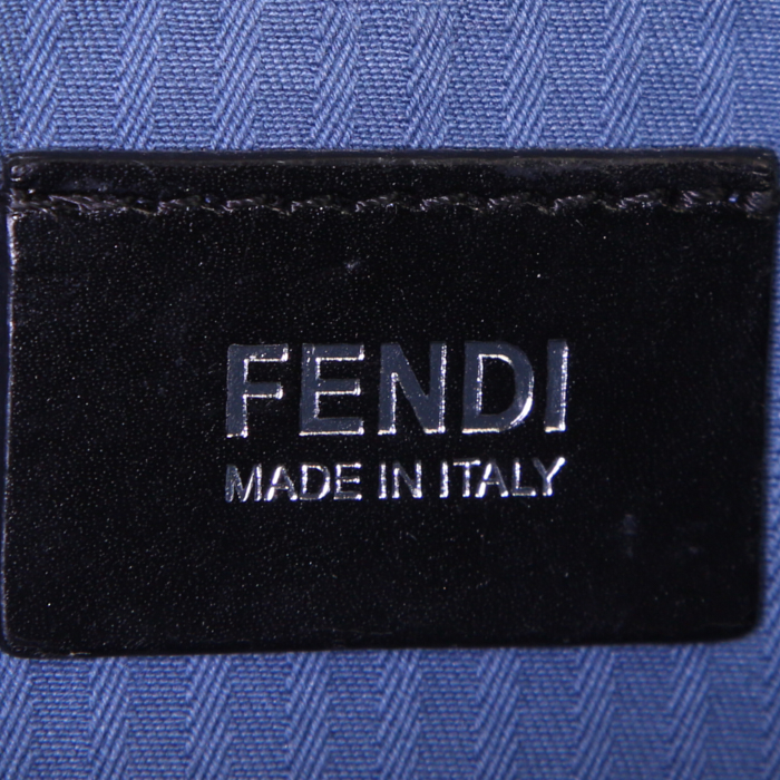Sac bandoulière Fendi Demi Jour en cuir tricolore beige bleu et jaune - Detail D4
