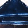 Pochette Saint Laurent Belle de Jour in pelle verniciata blu - Detail D2 thumbnail