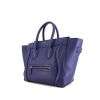 Celine Luggage mini handbag in blue grained leather - 00pp thumbnail