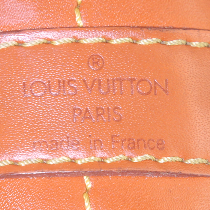Sac cabas Louis Vuitton grand Noé en cuir épi bicolore cognac et gold - Detail D3