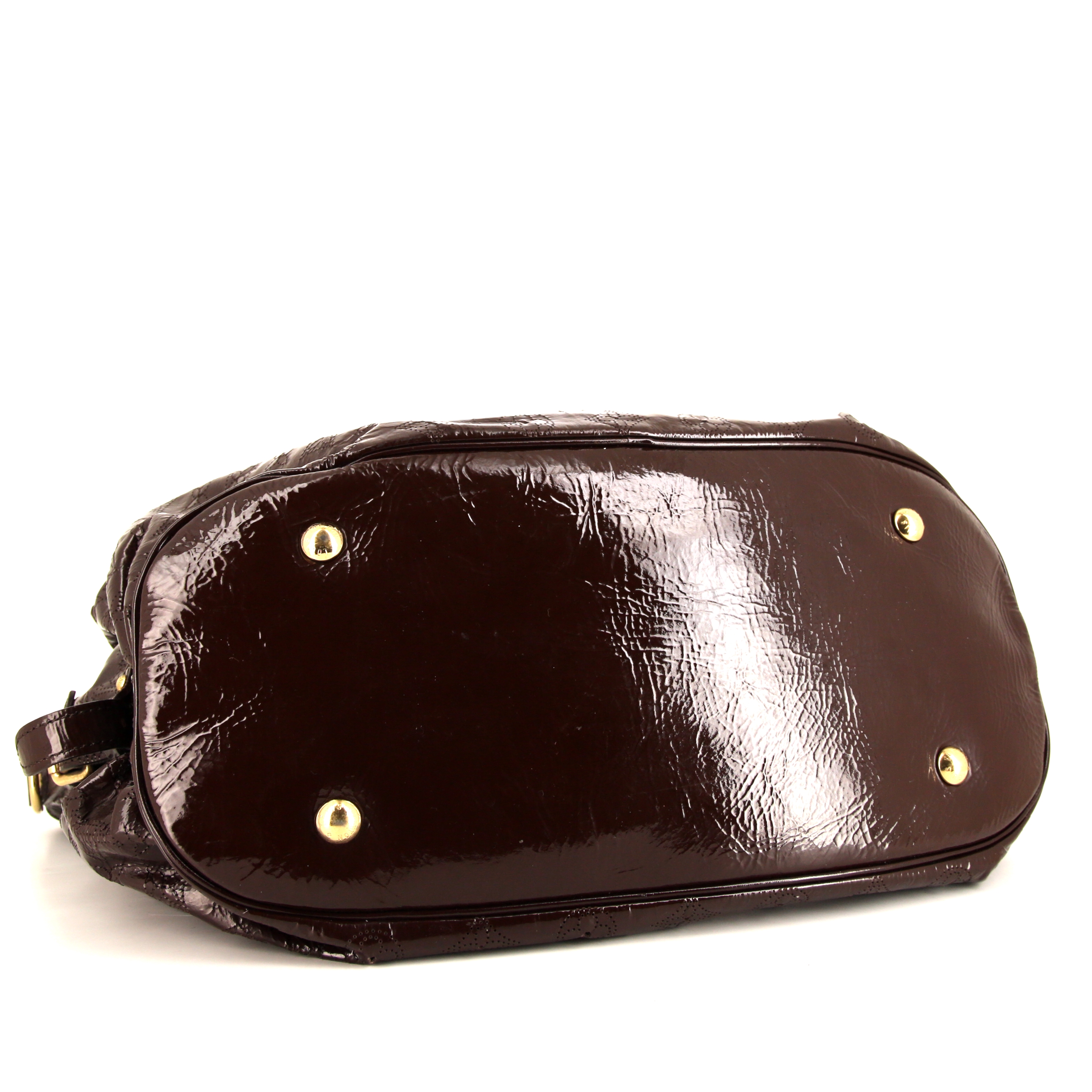 Borsa Louis Vuitton Surya in pelle verniciata marrone - Detail D4