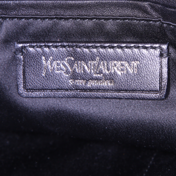 Shopping bag Saint Laurent Roady in pelle nera - Detail D3