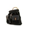Caran D'Ache Bamboo backpack in black suede and black leather - 00pp thumbnail