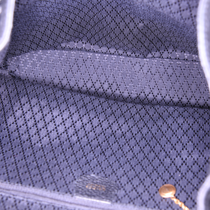 Caran D'Ache Bamboo backpack in black suede and black leather - Detail D2