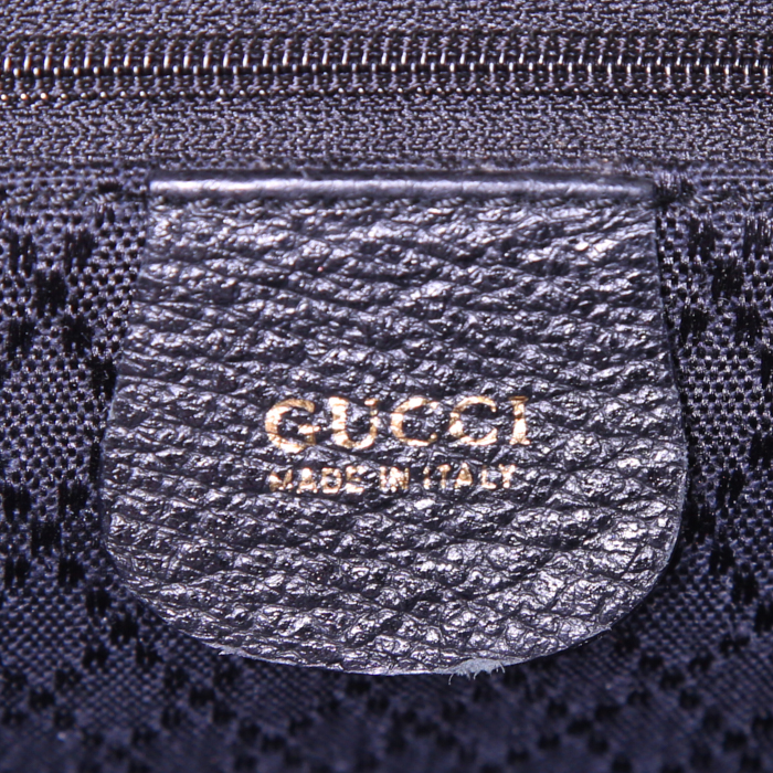 Caran D'Ache Bamboo backpack in black suede and black leather - Detail D3