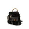 Gucci Bamboo backpack in black suede and black grained leather - 00pp thumbnail