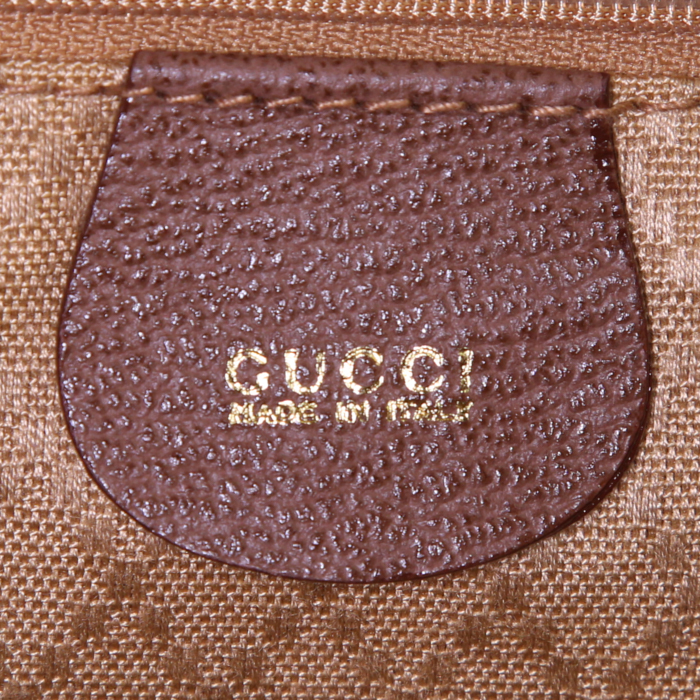 Gucci Bamboo handbag in brown suede and brown grained leather - Detail D3