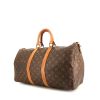 Sac de voyage Louis Vuitton Keepall 45 en toile monogram marron et cuir naturel - 00pp thumbnail