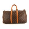 Louis Vuitton Keepall 45 travel bag in brown monogram canvas and natural leather - 360 thumbnail