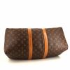 Borsa da viaggio Louis Vuitton Keepall 45 in tela monogram marrone e pelle naturale - Detail D4 thumbnail