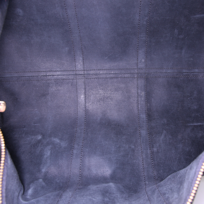 Sac de voyage Louis Vuitton Keepall 50 cm en cuir épi noir - Detail D2