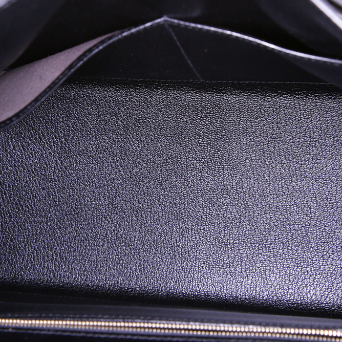 Bolso de mano Hermes Kelly 32 cm en cuero box negro - Detail D3