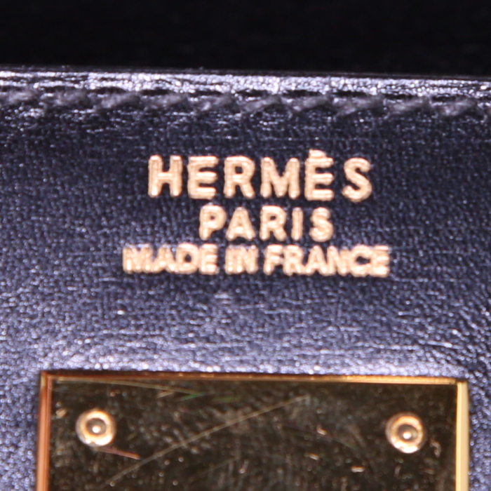 Sac à main Hermes Kelly 32 cm en cuir box noir - Detail D4