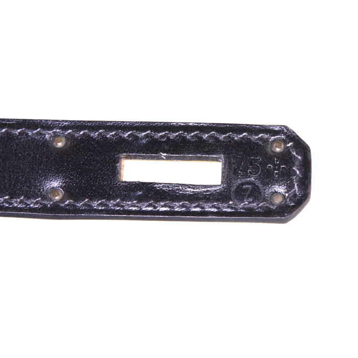 Sac à main Hermes Kelly 32 cm en cuir box noir - Detail D5