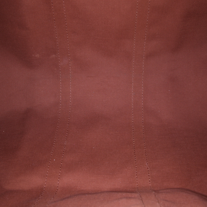 Sac de voyage Louis Vuitton Keepall 50 cm en toile monogram marron et cuir naturel - Detail D2