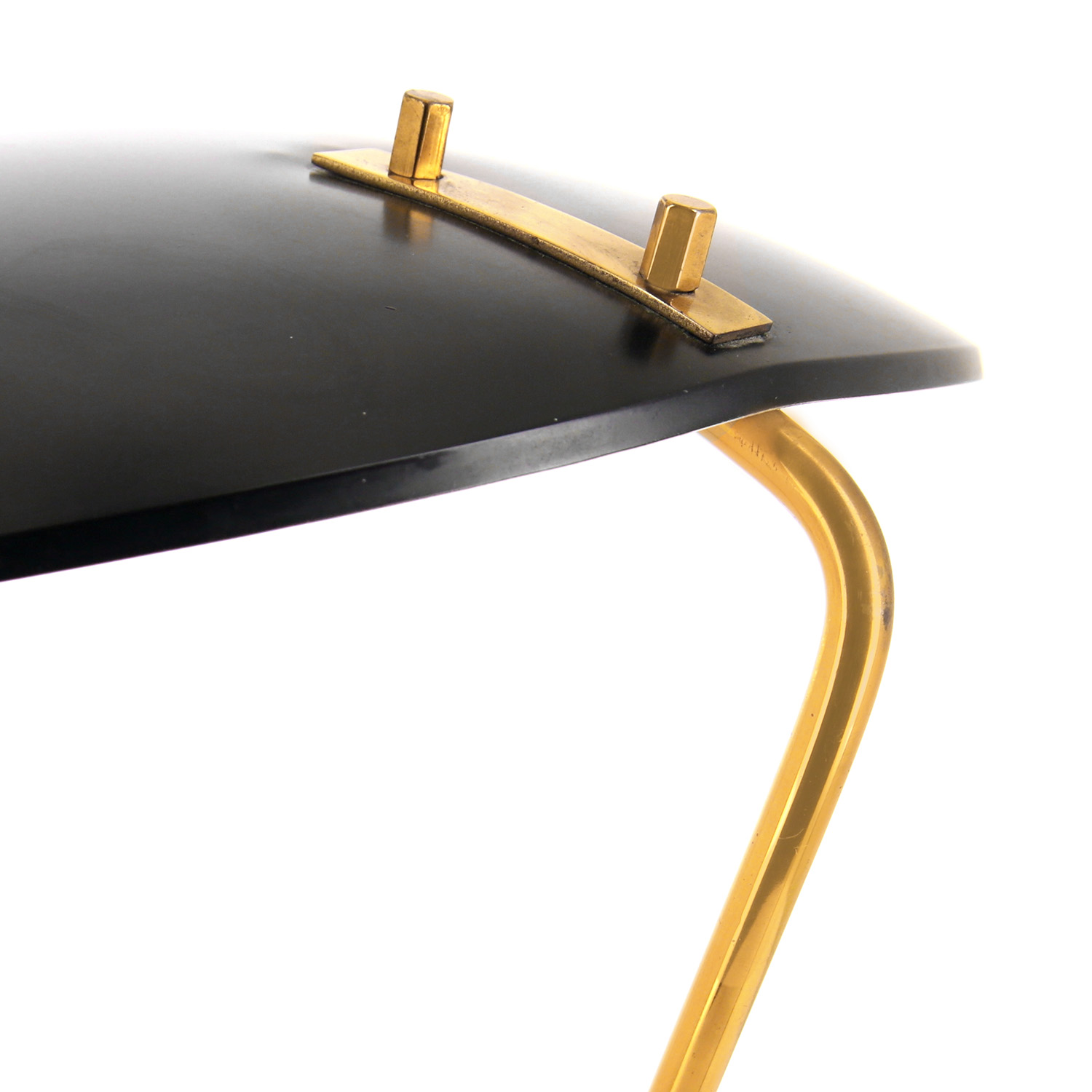 Bruno Gatta, model 8023 desk lamp, in marble, brass and black lacquered metal, Stilnovo edition, publisher's label, 1960s - Detail D1